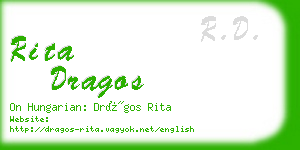rita dragos business card